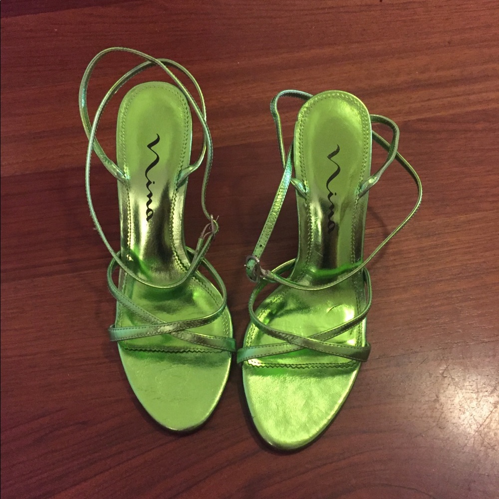 Nina Metallic Strap Heeled Sandals